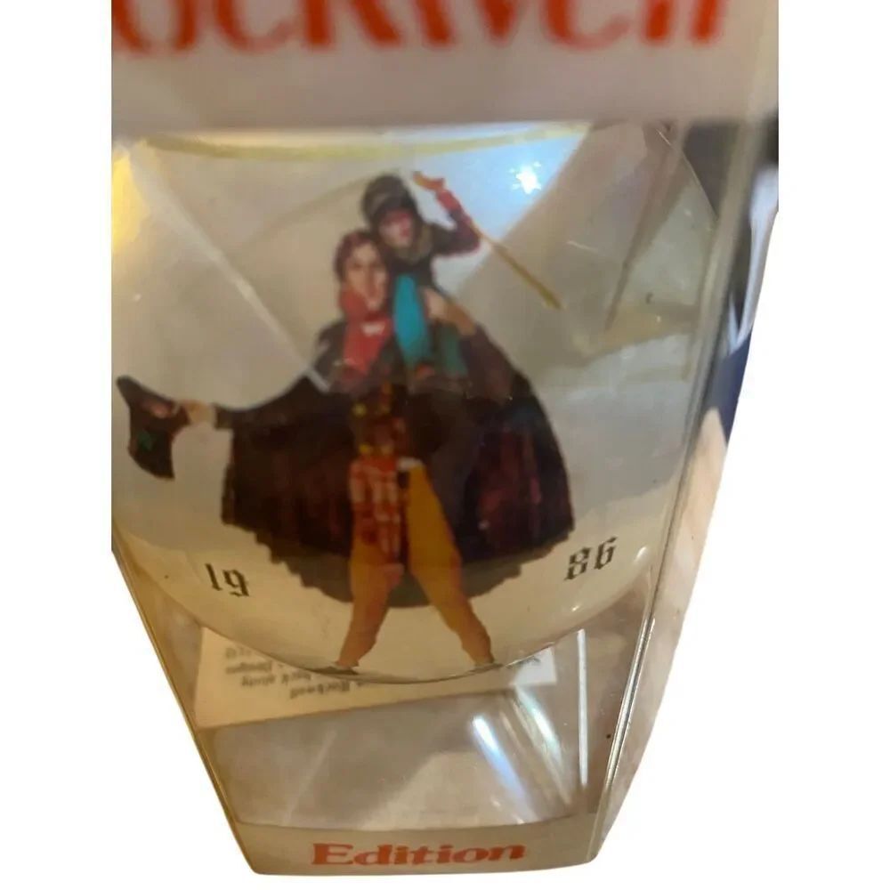 Vintage Norman Rockwell, 1986 Tiny Tim Christmas glass ornament inbox
